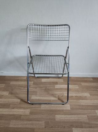 chaise pliante chromée vintage Ted Net de Niels Gammelgaard