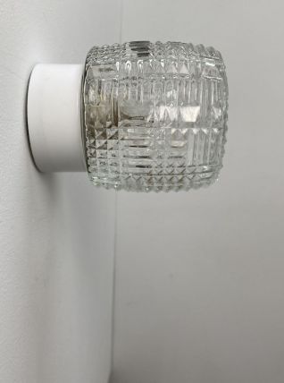 ANCIENNE APPLIQUE MURALE VERRE MOULÉ  VINTAGE