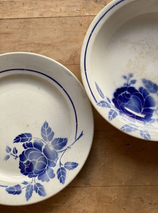 Grand plat et assiette creuse service Rosine l'amandinoise