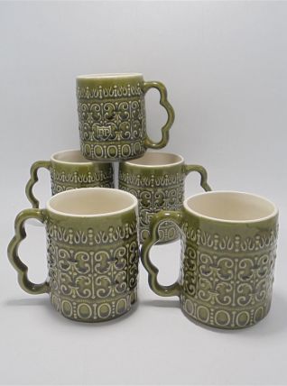 Série de 5 mugs vintage