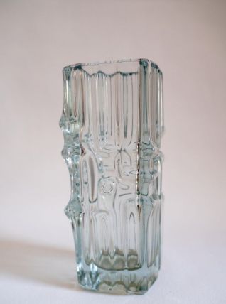 Vase vintage en verre, SKLO Union, Vladislav Urban, 1968