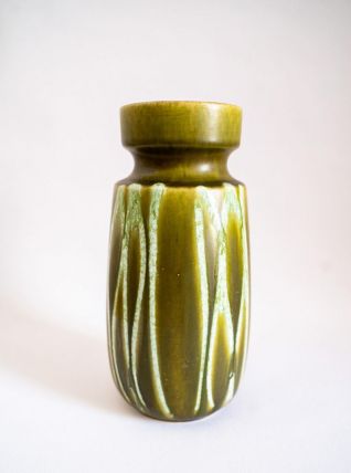 West Germany, vase vintage vert en céramique, années 50