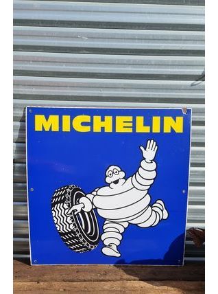 Ancienne plaque émaillée Michelin 80 x 80 cm enseigne