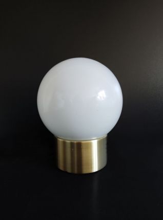 lampe boule vintage laiton et opaline