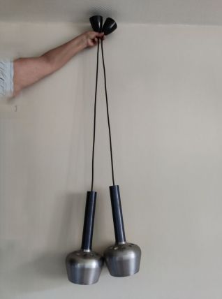 suspensions vintage en aluminium brossé