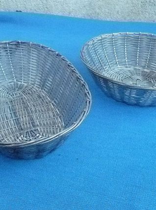 corbeilles  en fil argenté , vintage