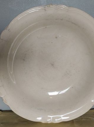 plat Sarreguemines rond creux couleur ivoire