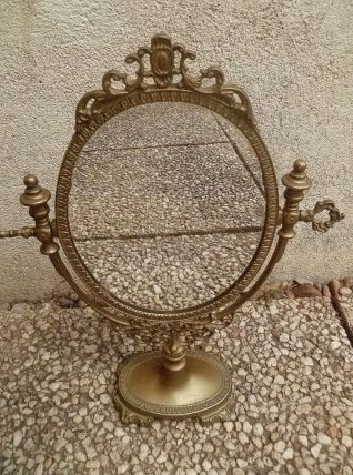 miroir  psyché en laiton , vintage