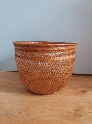 Corbeille panier en osier rotin tressé