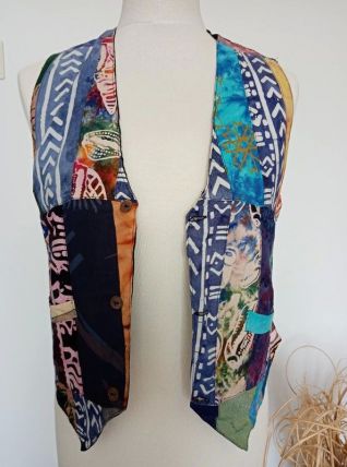 gilet grand pére boléro patchwork t 34/36