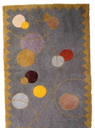 Handmade contemporary ORA French hooked rug, 1C834