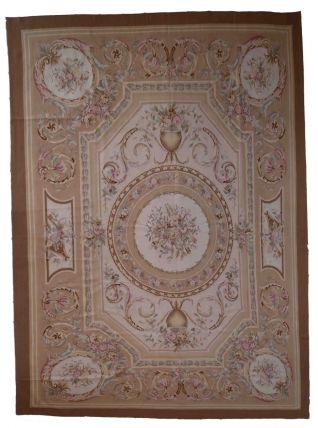 Tapis vintage Français Aubusson fait main, 1C838