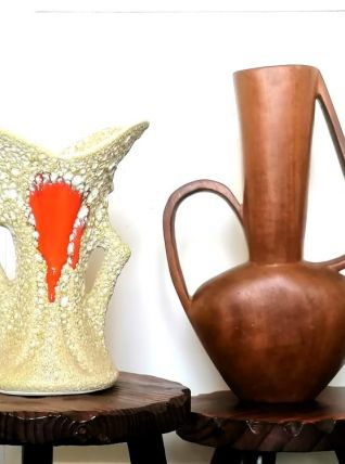 Vase fat lava style Vallauris 1970