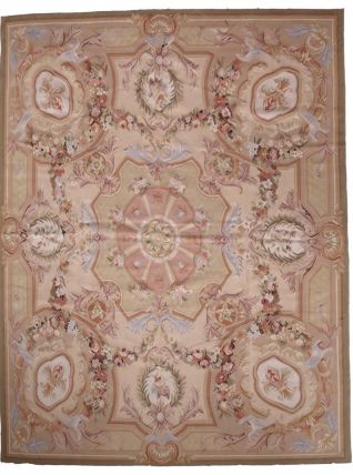 Tapis vintage Français Aubusson fait main, 1C855