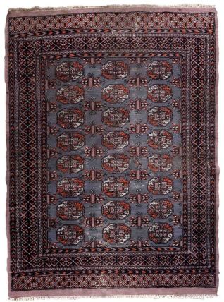 Tapis vintage Ouzbek Bukhara fait main, 1C868