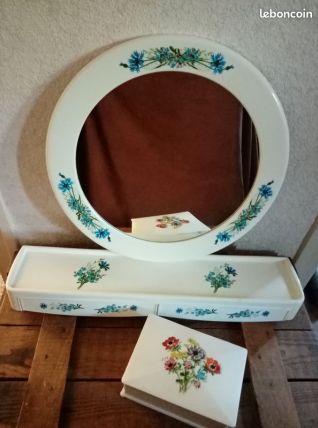 miroir et tablette salle de baim syla vintage