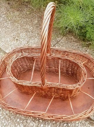 panier  porte bouteilles  en  osier