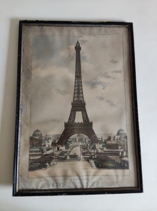 gravure "la tour Eiffel" originale de 1889