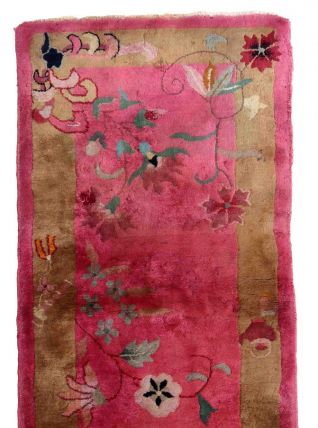 Tapis ancien Chinois Art Deco fait main, 1C905