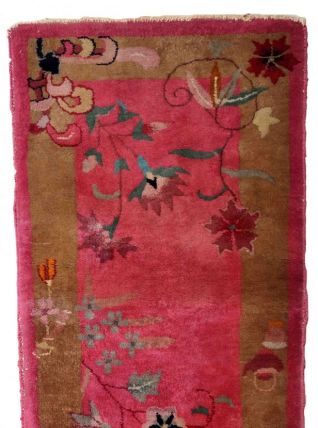 Tapis ancien Chinois Art Deco fait main, 1C906