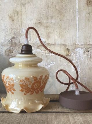 Suspension vintage fleurie