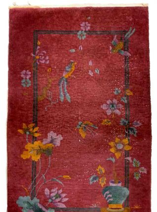 Tapis ancien Chinois Art Deco fait main, 1B942