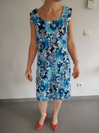 Robe motifs bleus Vintage