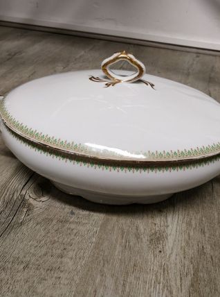 Soupière avec couvercle Aux Lions de Faïence Porcelaine