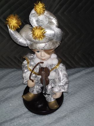 Automate violoniste porcelaine et bois 