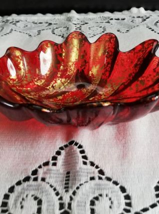 Coupelle vide poche rubis et or