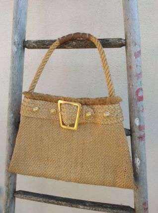 Sac à main en jute vintage 