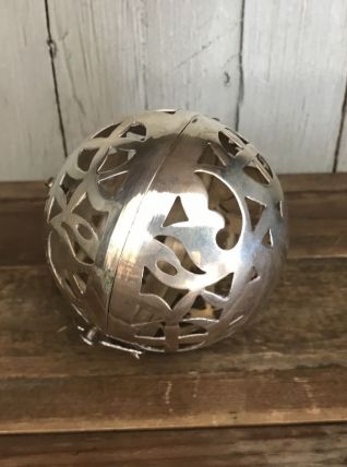 Boule à parfum solide  Métal argenté