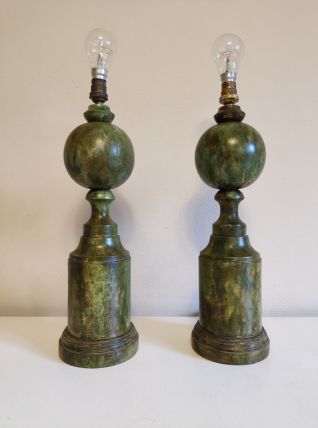 pieds de lampes en bois tourné