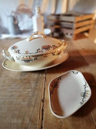 Ensemble soupière plat et coupelle