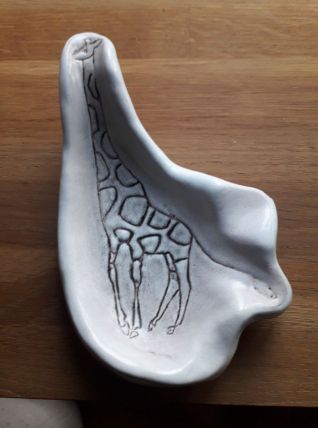 Vide-poche vintage en céramique  décor girafe