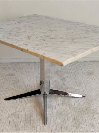 Très belle table basse ROCHE BOBOIS 70'S marbre de Carrare 