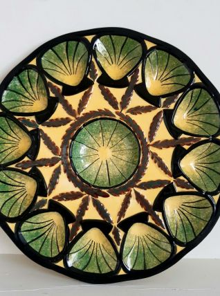 Grand plat à huîtres céramique Saint Jean de Bretagne 