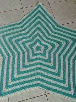 plaid  enfant  étoile crochet, vintage