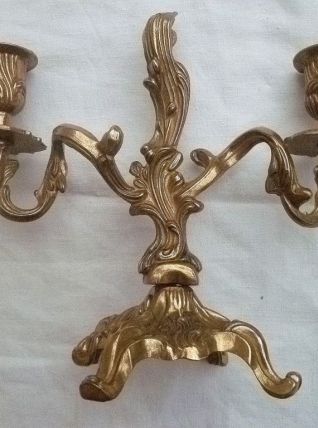 chandelier  décoré  en laiton , vintage