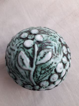 Presse papier vintage en terre cuite en forme de boule