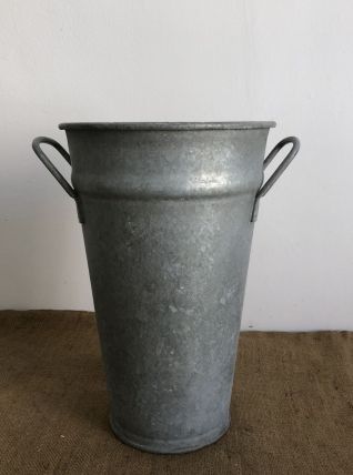 Pot de fleuriste avec poignées, zinc, galva