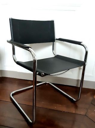 Fauteuil design cantilever en acier tubulaire 1970