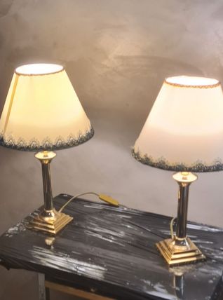 2 lampes  deluxe  laiton  chrome or  ,44x26    fonctionne bi