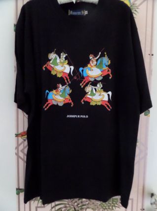 Vintage NEUF T-shirts chevaux polo jodhpur museum shop india