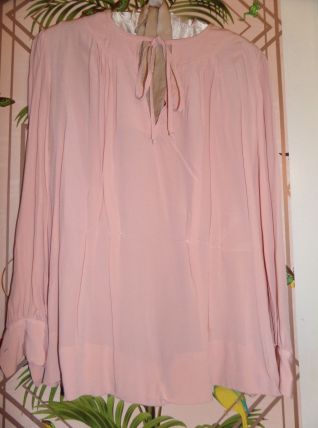 Chemisier soie rose pale vintage 