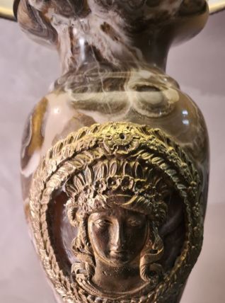lampe marbre empire, napoleon   ,  felé mais renforcé le cor