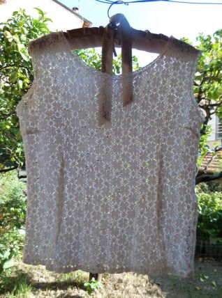 vintage top haut dentelle ancienne chemise 