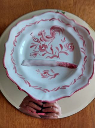 FAIENCERIE D'ART D'ANGOULEME LE RENOLEAU ASSIETTE A ASPERGE 