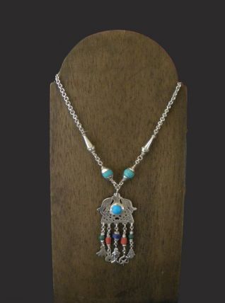 Collier berbère tunisien Fibule  avec Fétiche