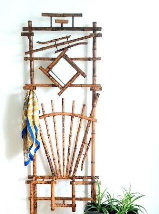 Vestiaire porte-manteau art nouveau en bambou 